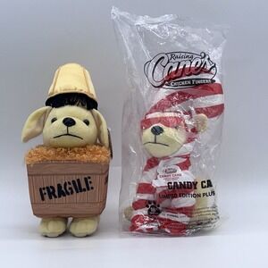 Raising Canes Christmas Fra-Gee-Lay & Candy Cane Plush Puppy Set Of 2 Collection